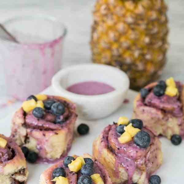 Blueberry and Pineapple Cinnamon Rolls