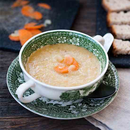 Sweet potato cream soup with ginger