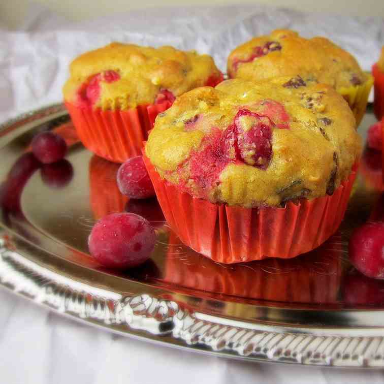 Cranberry Walnut Date Muffins