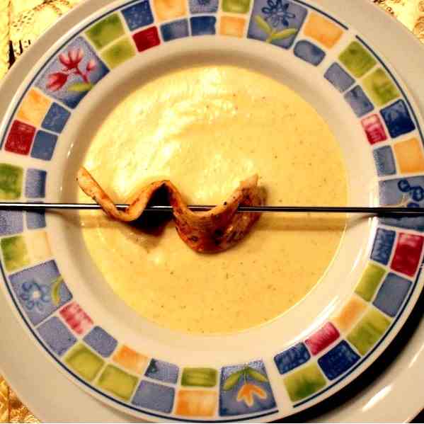 Curry Soup with Chicken Skewer