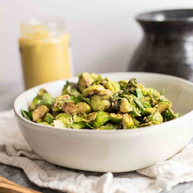 Paleo Brussels Sprouts and Creamy Dijon Sa