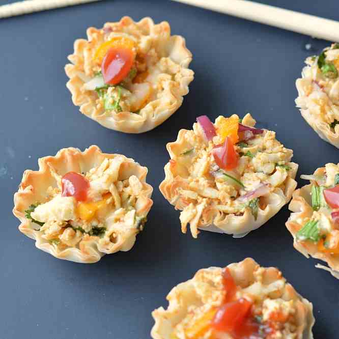 Spicy Paneer filled mini bowls