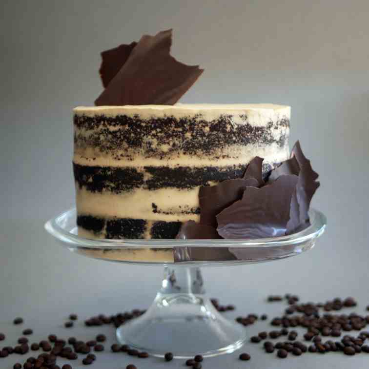 Chocolate Cake with Mascarpone and Coffee 