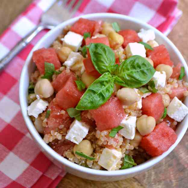 Watermelon Basil Quinoa Salad