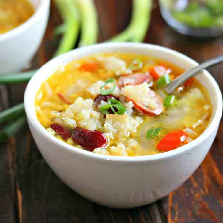 Quick Cajun Style Red Bean - Rice Soup