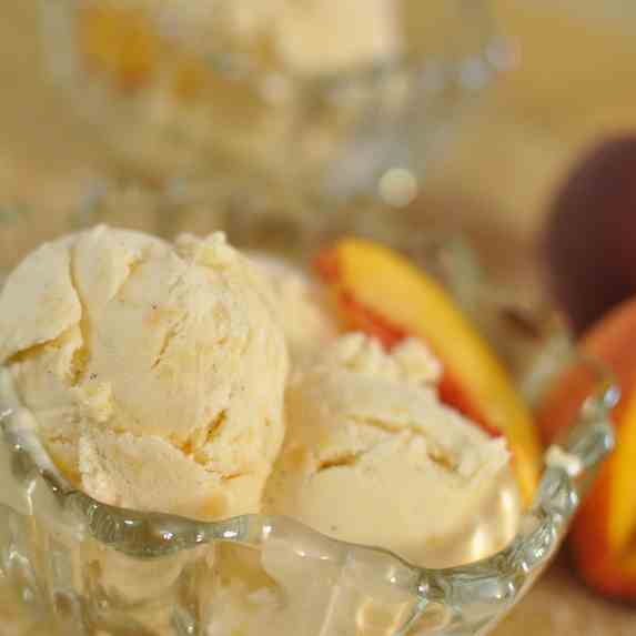 Peach Bourbon and Vanilla Ice Cream