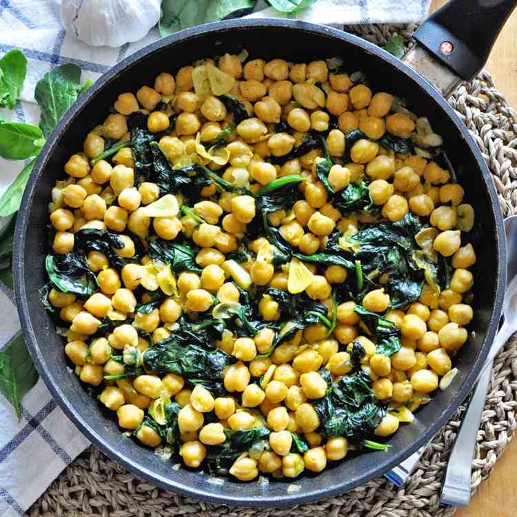 Chickpea - Spinach Skillet