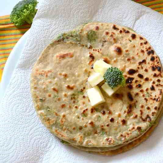 Broccoli filled Indian flat bread