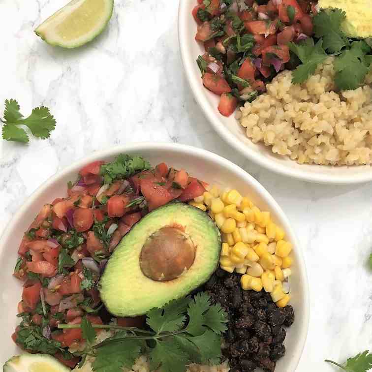 Oil Free Mexican Inspired Taco Buddha Bowl