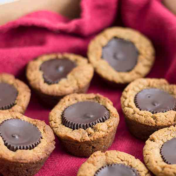 Dark Chocolate Peanut Butter Cup Cookies