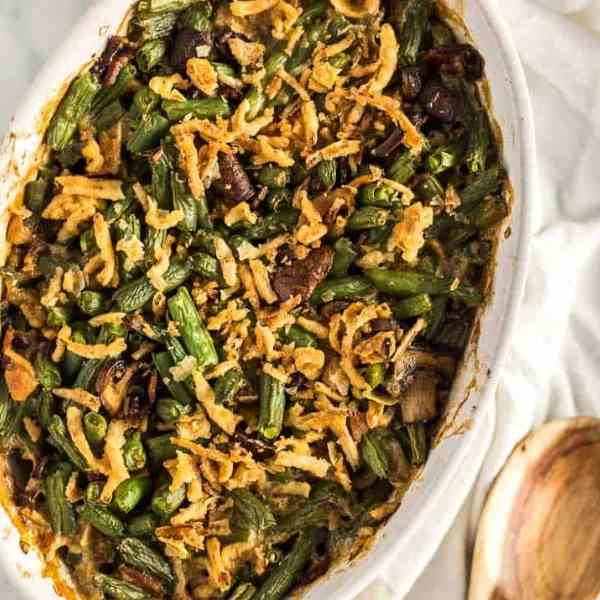 String Bean Casserole with Candied Bacon
