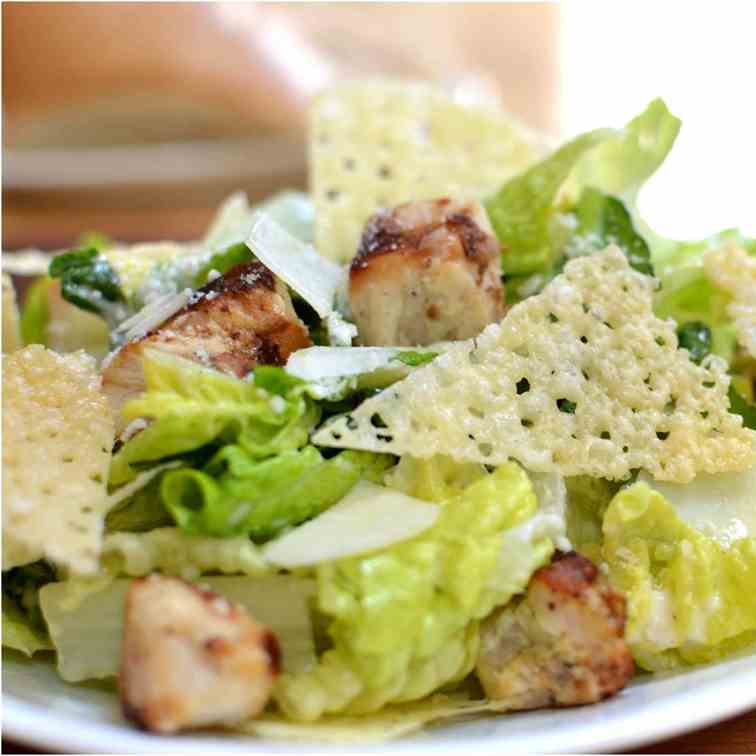 Chicken Caesar Salad w/ Homemade Cheese Cr