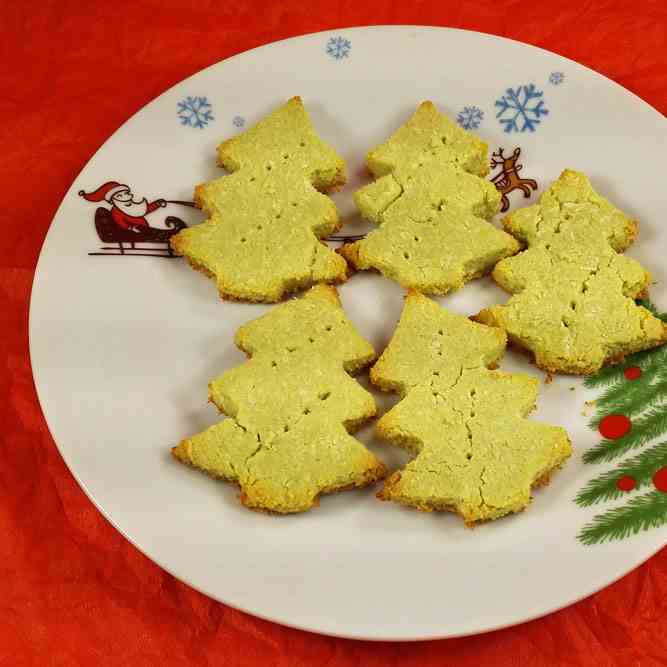 Crispy Matcha Christmas Cookies