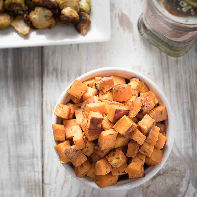 Oven Roasted Sweet Potato Cubes