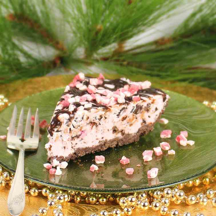 Pink Peppermint Chip Ice Cream Pie