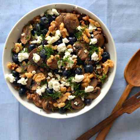 Rye Berry Salad with Mushrooms and Herbs