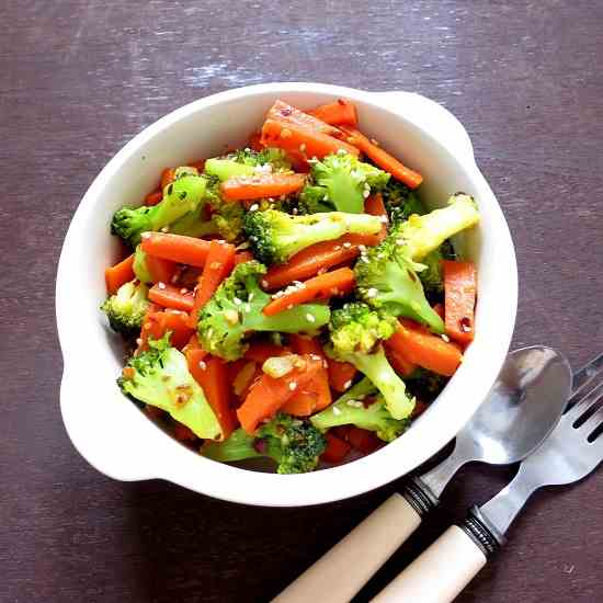 Broccoli and carrot stir fry