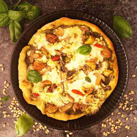 Roast Chestnut Pizza with Pine Nuts