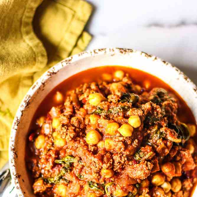 Spicy Chickpea, Turkey, And Tomato Stew