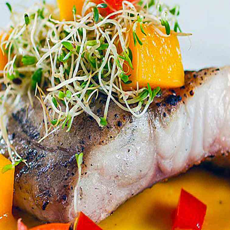 Grilled Fish with Mango Coulis