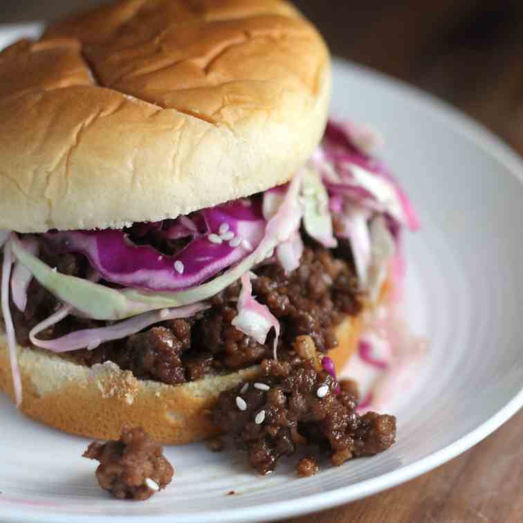 Asian Sloppy Joes with Sesame Coleslaw