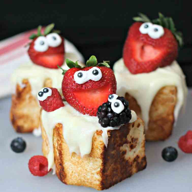Toasted Angel Food Cake with Strawberries