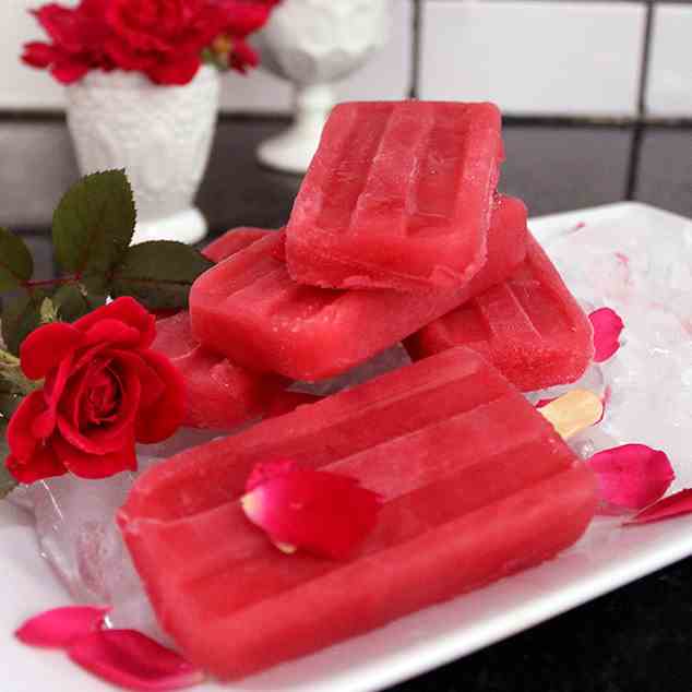 Raspberry and Rosewater Ice-pop