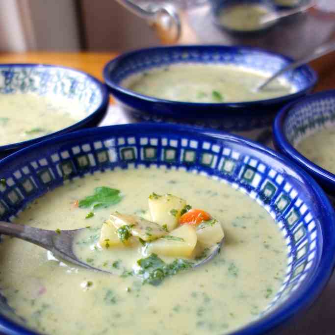 Finnish Summer Soup with Kale