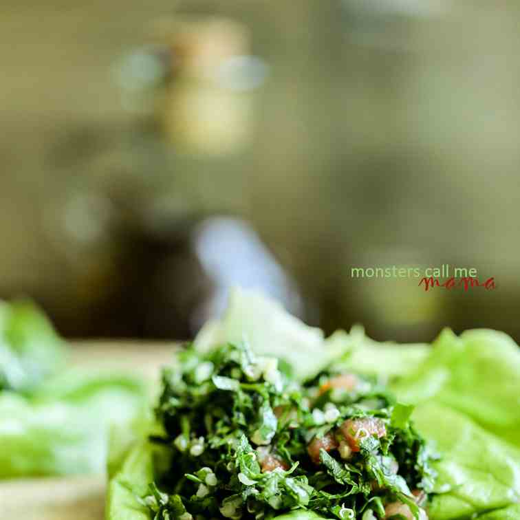 quinoa tabouleh & spinach salad