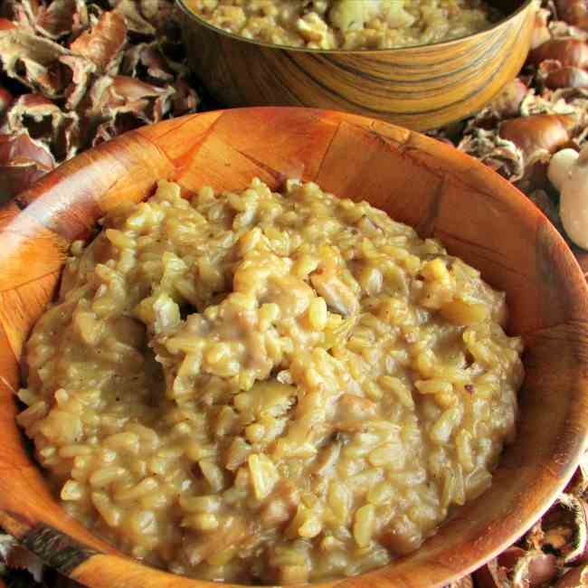 Mushroom and Chestnut Brown Rice Risotto