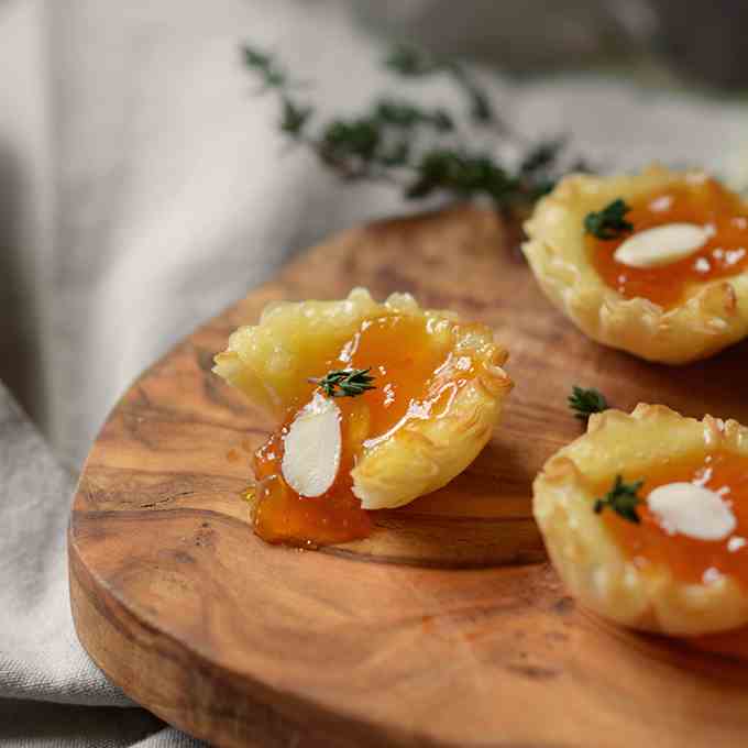 Almond Apricot and Brie Cups 
