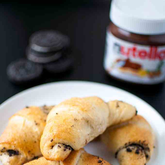 Oreo and Nutella Stuffed Crescents