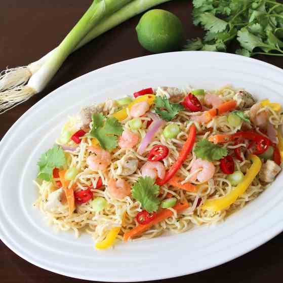 Thai Chicken and Shrimp Noodles