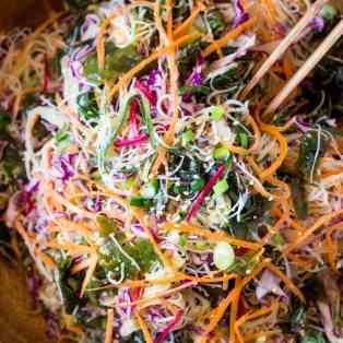 Rice noodle salad with sesame dressing