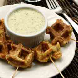 Caribbean Shrimp Stufed Waffle Pops