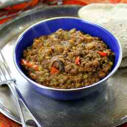 Dal Curry with Mushrooms and Peppers