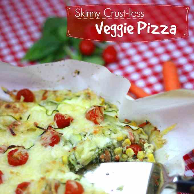 Skinny Crustless Cheese - Veggie Pizza Pie