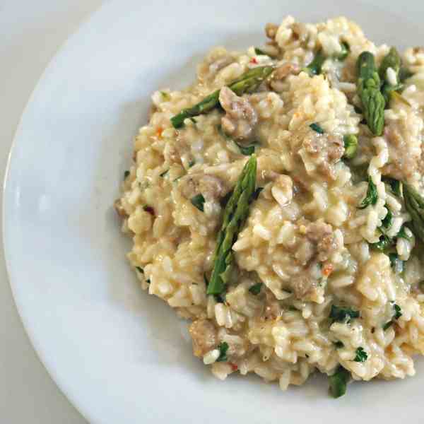 Italian Sausage and Asparagus Risotto