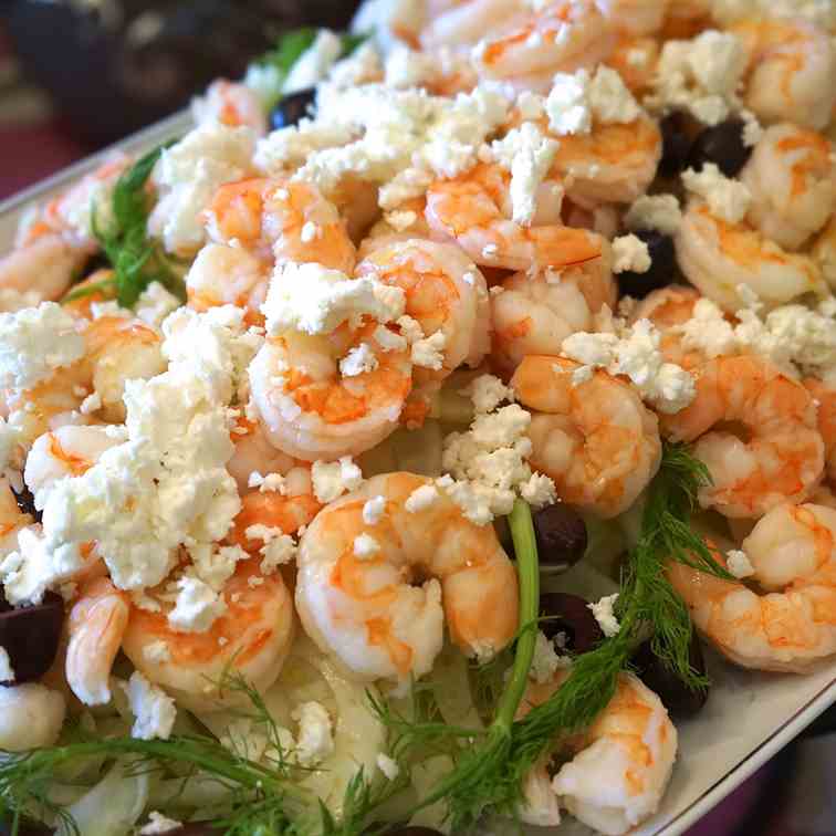 Shrimp Salad with Feta Cheese and Olives