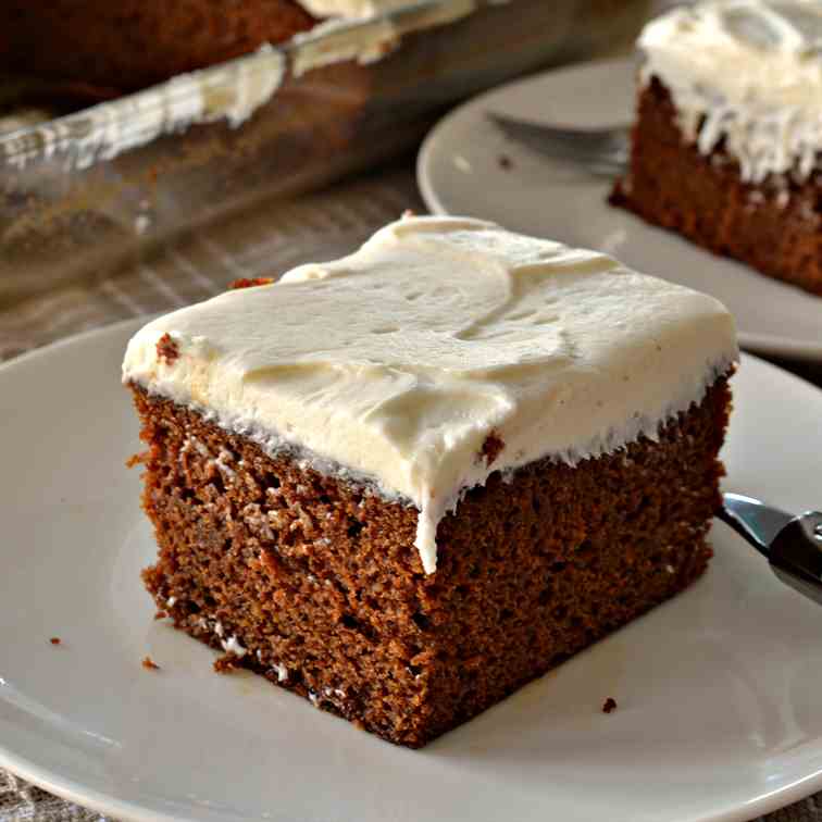 Gingerbread Cake with Cream Cheese Frostin