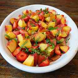 Watermelon, Tomato & Strawberry Salad