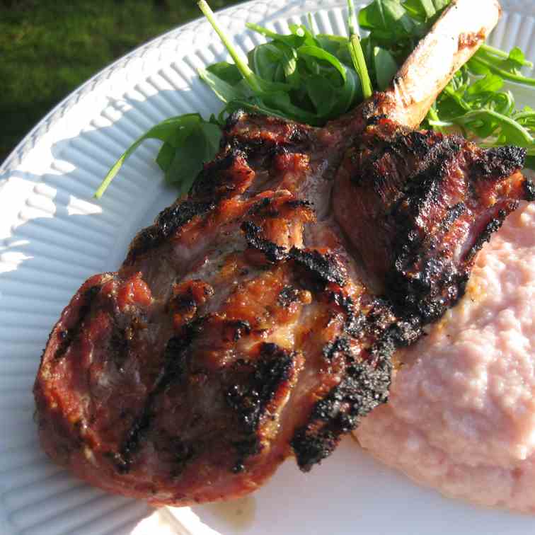 Grilled Pork Chop with Port Cauliflower