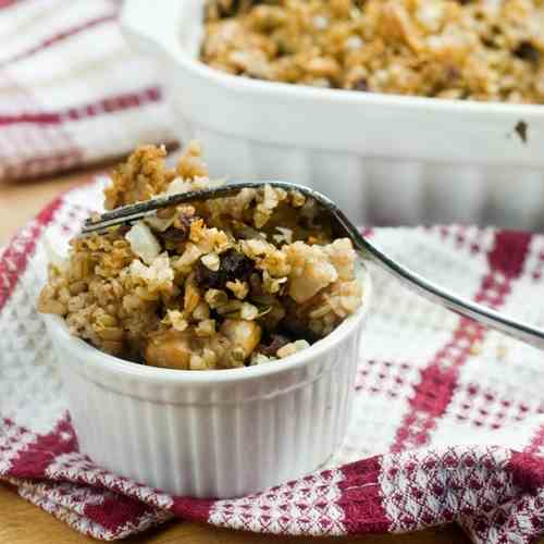 Dried Prunes and Chestnut Bulgur Stuffing