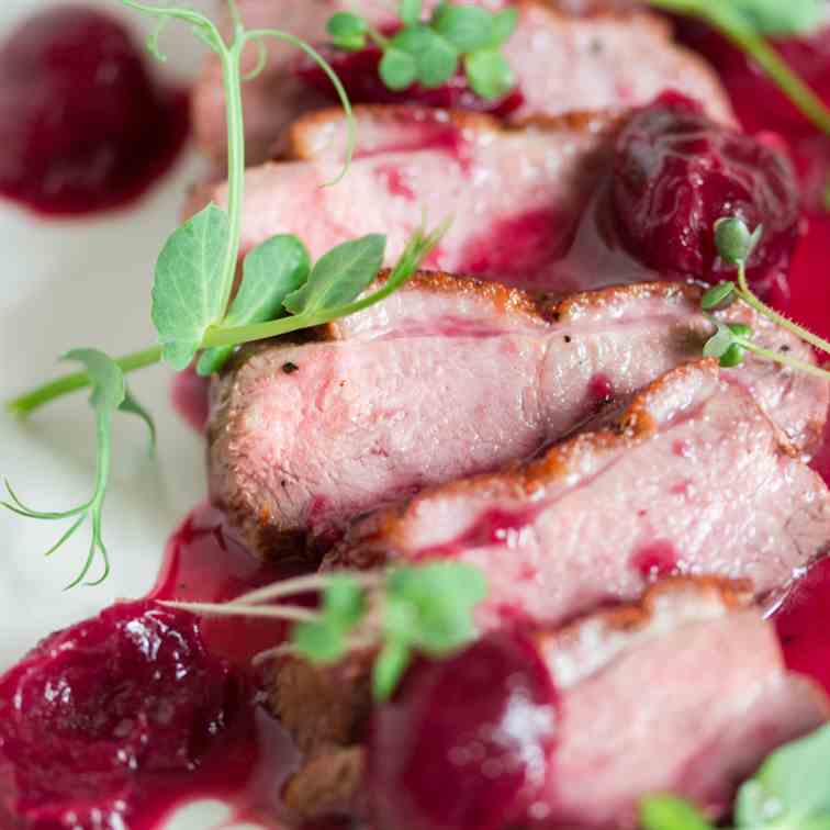 Duck Breast with Wine-Cherry Sauce