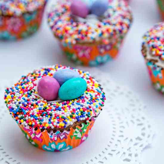 Easter Nest Carrot Cupcakes