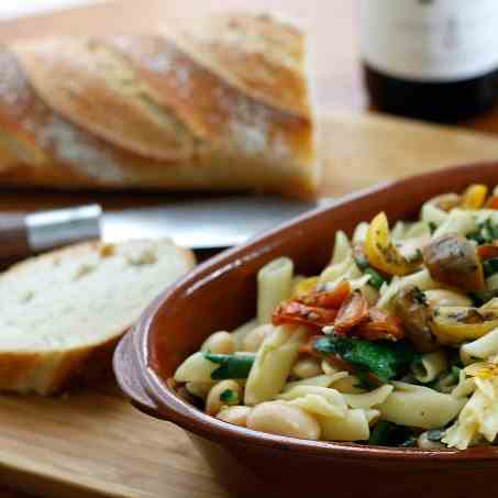 Pasta with Roasted Tomatoes - White Beans