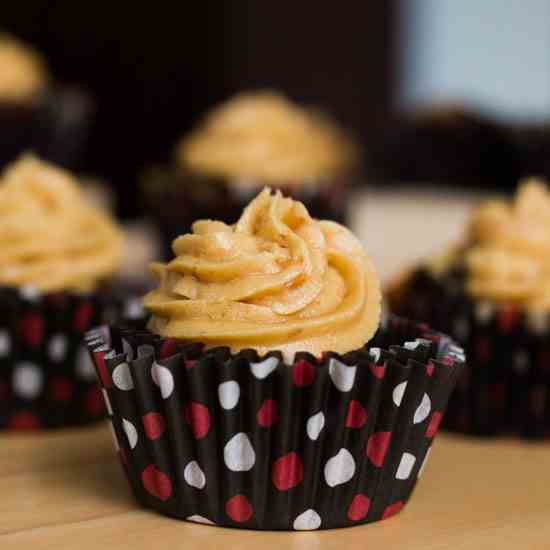 Peanut Butter on Chocolate Cupcakes