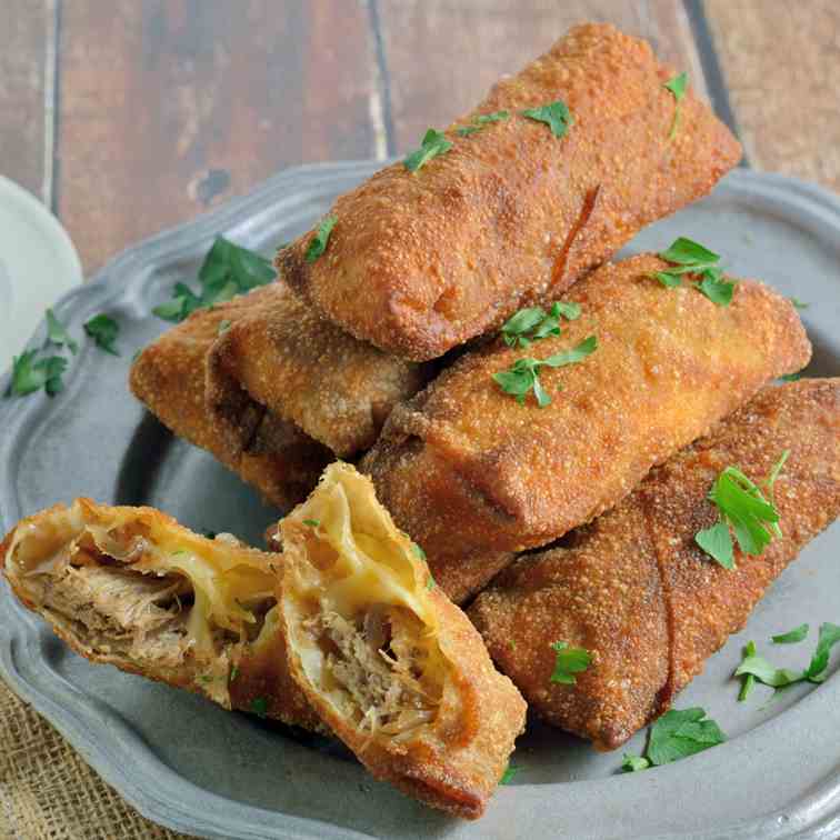 Pulled Pork and Smoked Gouda Egg Rolls 