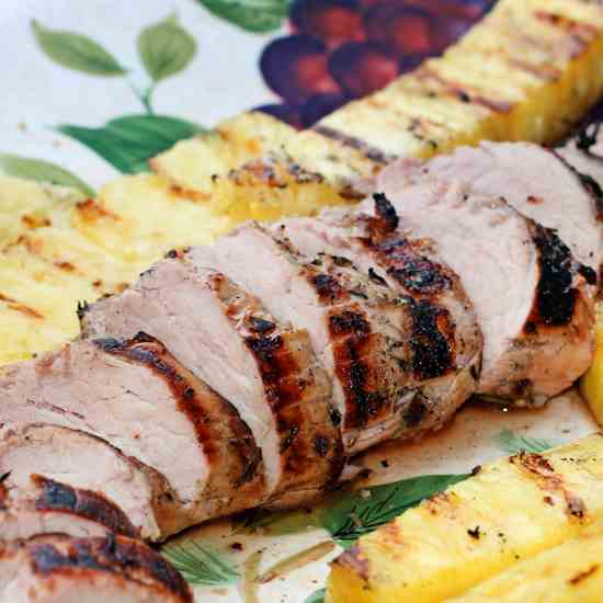 Grilled Pork Loin and Pineapple