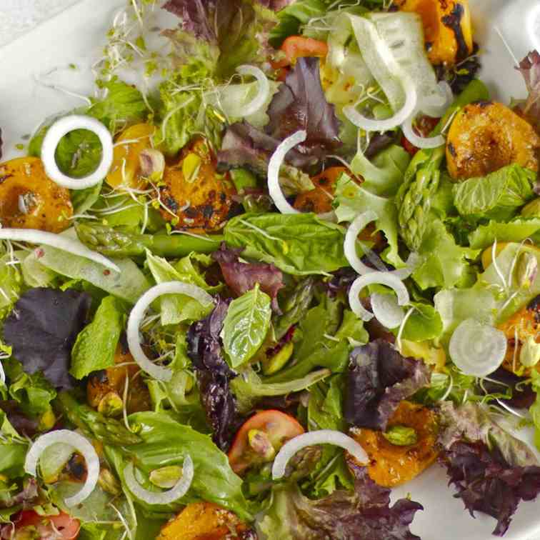 Grilled Apricot and Herb Salad 